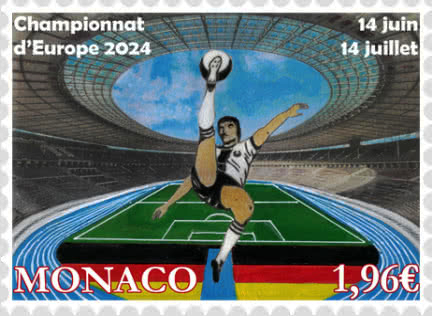 Bưu chính Monaco phát hành tem kỷ niệm Giải vô địch bóng đá châu Âu năm 2024